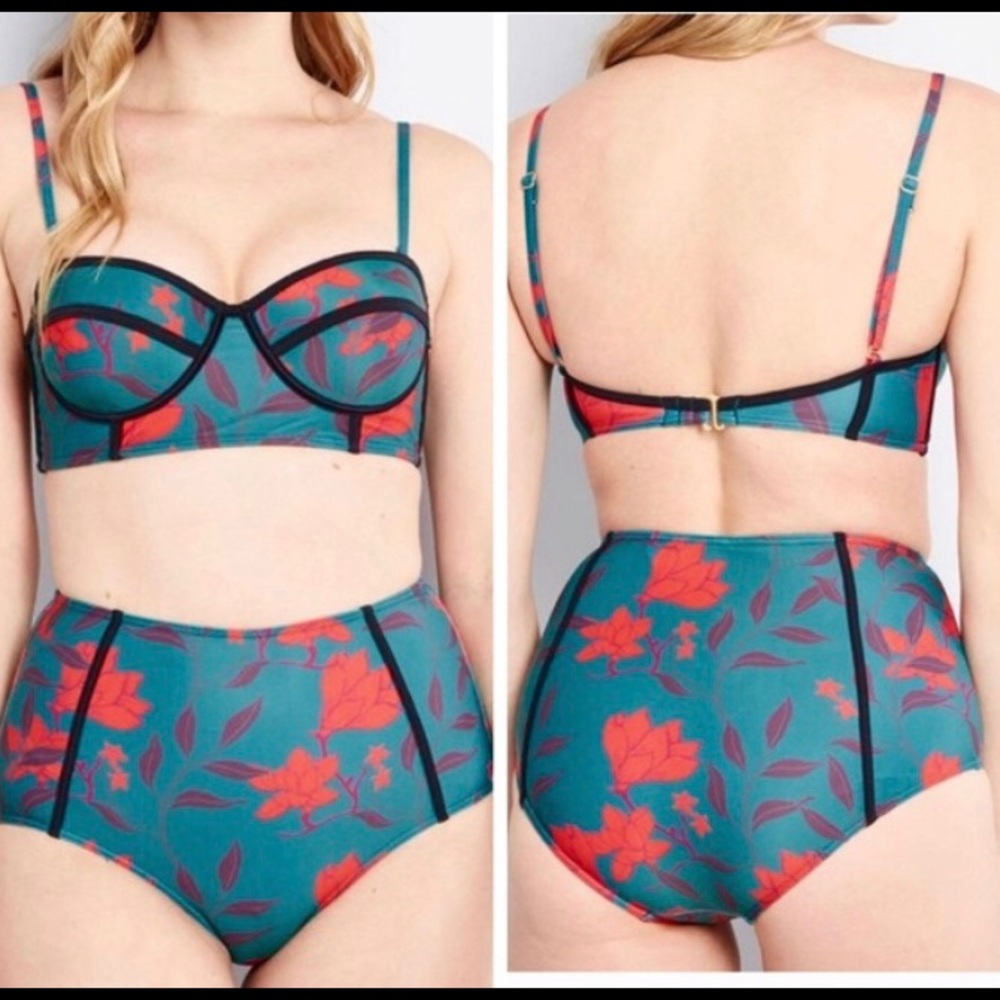 ModCloth Pippa high waisted bikini bottom NWOT